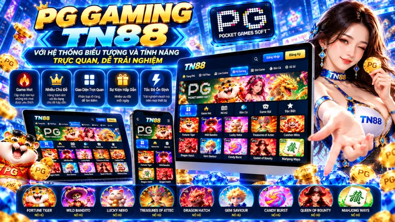 PG Gaming TN88 – Kho Slot Đa Dạng Với Giao Diện Trực Quan 2 PG Gaming TN88 với giao diện slot trực quan và nhiều chủ đề hình ảnh